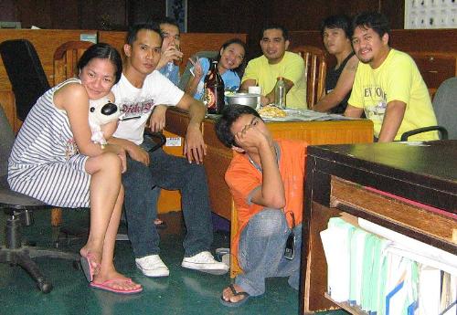 Almasen's pre birthday celebration - ten shots timed picture during alma's pre birthday celebration. 4 cases of redhorse beer.