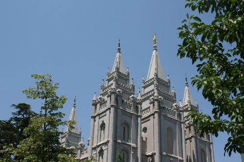 Salt Lake Temple -  This is a picture of the Salt Lake Temple. One of the most famous landmarks in Utah! The steeple seems to reach to eternity!