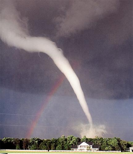 Lucky Strike: tornado misses house - Lucky Strike: A house in Muvane, Kansas misses the path of terror