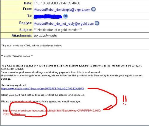 Egold fake mail!!! - Be aware of what you click, especially when you see the mail looks like the payment processor you are on!