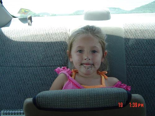 Dominique-Ice cream face - This is one of my favorite pictures of my daughter. She was so cute that I couldn't get mad at the mess she made.