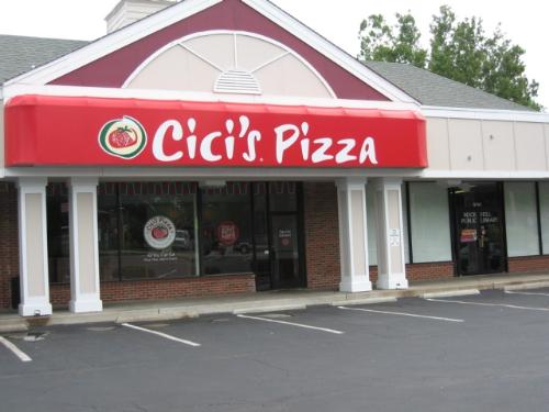 Cici's Pizza - An image of a Cici's Pizza building, very similar to the building that my friend and I ate at.