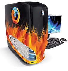 Alienware Computer - This a very costly gaming PC from alienware.. with a look of an alien This picture is a with a firefox graphics on it..