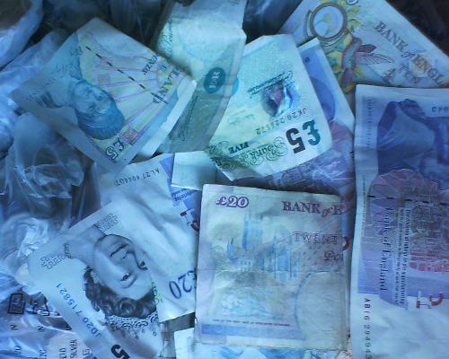 money - Pile of british banknotes lol