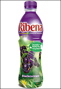 A bottle of Ribena - A cool bottle of Ribena