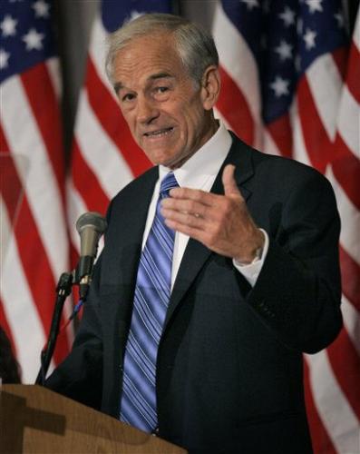 Ron Paul - Ron Paul conducting a speech while running for president.