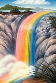 Happiness at the end of a rainbow - pic of rainbow waterfall