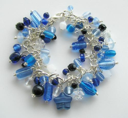 Blue Skies Bracelet - Currently on my site, the beautiful blue glass beads reminded me of the sky on a recent trip to Arizona. Blue Skies Bracelet - Currently on my site, the beautiful blue glass beads reminded me of the sky on a recent trip to Arizona.