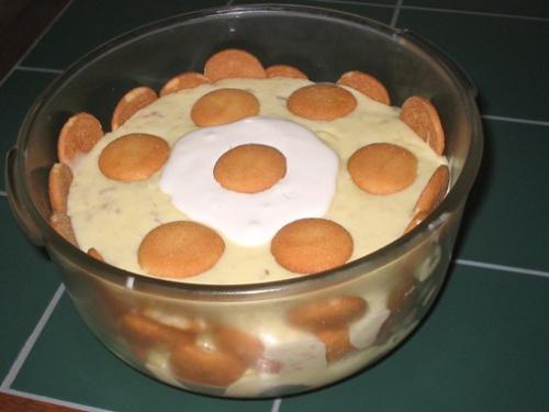 Banana Pudding - This is a very rich banana pudding I made with vanilla and banana puddings, sweetened condensed milk and whipped cream.