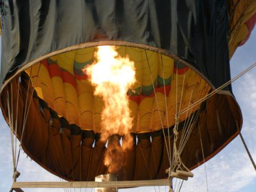 Hot Air Balloon Going Up - Hot air balloon heating up