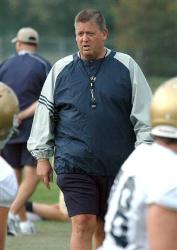 Charlie Weiss at practice - Charlie brings a level of intensity that only the NFL could produce.