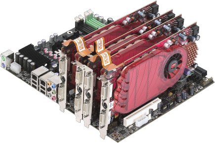 ATI Radeon HD 3850 - ATI Radeon HD 3850 Graphics cards in a quad ATI Crossfire configuration on AMD 790fx and chipset based motherboard