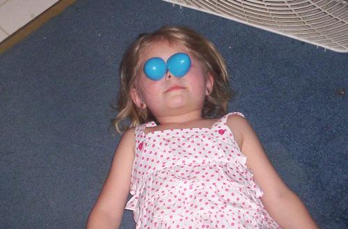 Hannah Being Goofy - This is Hannah with an Easter egg for her eyeballs :)