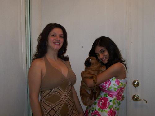 Me and My younger daughter and my doggie Chopper - On the way out.