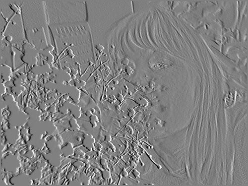 Me in Abstract - This is a 'bas relief' of me smelling some flowers that I had picked from my garden. I thought it was very interesting.