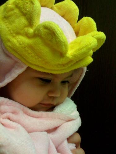 My daughter as a queen - My daughter loves her princess towel..