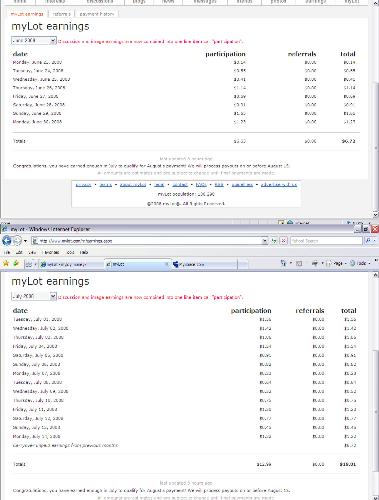 Mylot Earnings - Here are screenshots of my earnings since I've been back here and active! :)