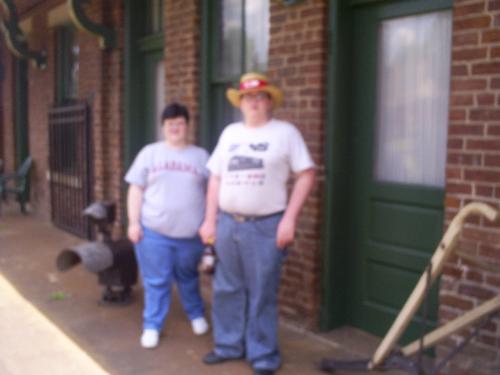 Train Depot - This is a picture of Stuart and Amanda standing outside of the old train depot.