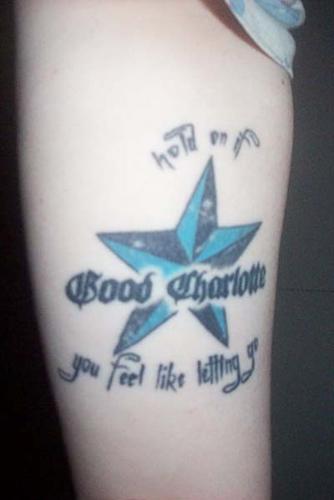 My 2nd Tattoo - This is my 2nd Good Charlotte tattoo, the lyrics are from the song 'Hold On' from Good Charlotte's 2nd album.