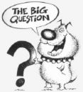 The Big Question question mark -  dog holding a sign reading 'The Big Question'