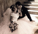 Bride and Groom on their wedding day - bride and groom on their wedding day
