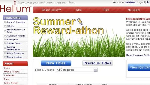 Helium Rewardathon - screenshot of helium rewardathon