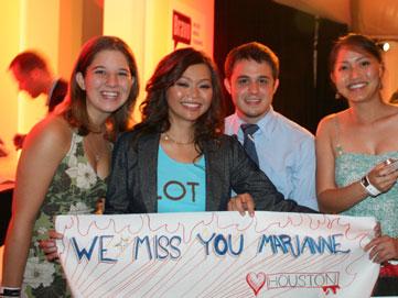 I met Chloe Dao! - This is me in Houston Texas and my friends with Chloe Dao from Project Runway! Our friend Marianne couldn't be there so we made that sign and asked Chloe to take the picture with us and she was happy to oblige! Chloe was SO nice and gorgeous!