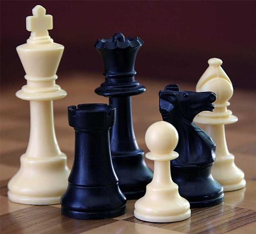 Chess Pieces - Chess set with king, rook, queen, pawn, knight and bishop.