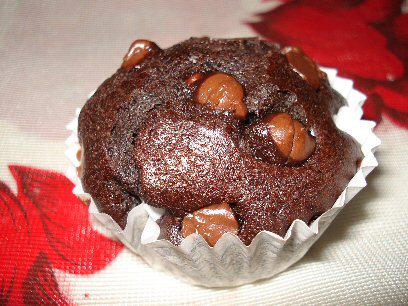 My Chocolate Chocolate Chip Muffin - A picture to go with the recipe posted.  Yes it is a picture of my muffin!