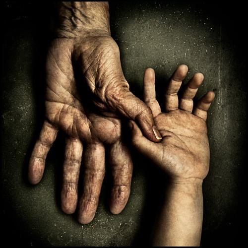 holding hand - my grandma is a farmer,her hands is very tough,even tougher than the one the picture, for so many years she worked so hard to support the family,now,when she's old,when she shoulf fully enjoy her life ,she couldn't,life is unfair,isn't it?