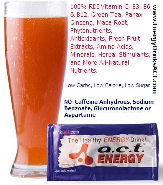 ACT All Natural Energy Drink - This is one of the products I distribute. It is all natural energy drink. I love it because it works.