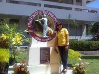 Me and the UP Centennial Marker - Just posing for a souvenir photo with the UP centennial marker at the UP Tacloban AS grounds