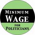 the real debate - picture of sign saying 'Minimum wage for politicians'