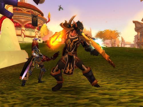 En Guard - A Blood Elf male in a defensive position.