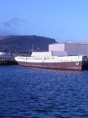 White Star Vessel SS Nomadic - Berthed in Belfast Docks awaiting restoration work- The Nomadic supplied the Titanic with Passengers before it sailed to Ireland before going across the Atlantic..