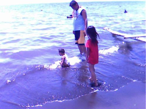Swimming - this is taken during out outing with my husband, my son and mu niece.