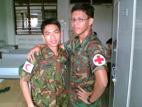 Combat Medics - Me, a Singaporean combat medic, and a Bruneian combat medic back in my training days in National Service.