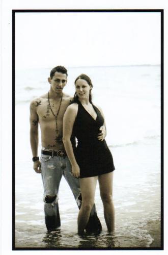 my fav pic - This is one our engagement pictures. We went down to the beach early in the morning and got all steamy (except it was October and 40 degrees out!)