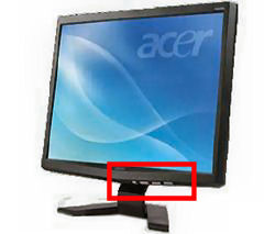 Acer X163W LCD Monitor - This is a photo of my monitor. I have boxed in red, the area I am having problems with. Would take a picture of the inside and of the part I am having problems with, but am not tempting fate that my monitor will not turn back on, and right now am needing it for business purposes.