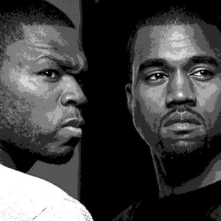 two rappers - 50cent and kanye west