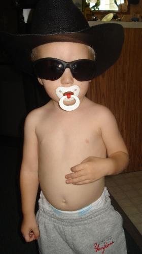 My little cowboy with the binky and the shades :) - my son :) My little cowboy with the binky and the shades :) - my son :)