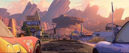 cars - McQueen and Sally at the canyon