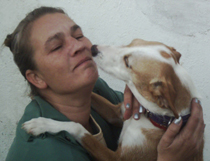 Mishka and me - This is my favourite dog of the 5 currently residing in my home. I lost her for 2 months after she slipped her collar in fear of fireworks. I cant believe I got her back, she clings to me now and wont leave my side.