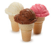 ice cream cones - photo of vanilla, chocolate and strawberry ice cream cones