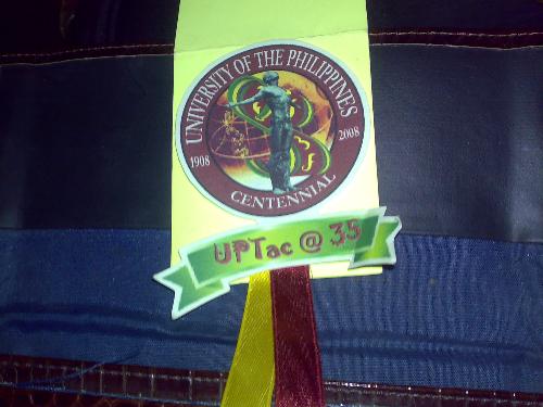 up - The ribbon pinned to the UP alumni during the UPVTC's jade anniversary