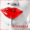 Kiss - Red lips lollipop that says kissable