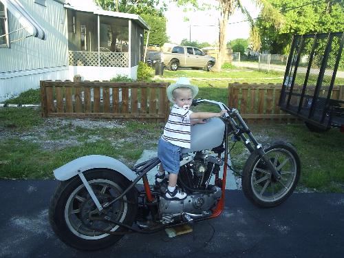 Hey, I know that kid! - His first time*riding* a harley!