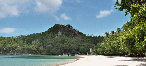 Dakak Beach - The very popular Beach is most known for its beautifully shaped cove and powdery white sand, and as a diving meccas in Mindanao. Pristine blue waters, excellent dive sites with an abundance of coral reefs, and a magnificent sunset horizon characterize this tropical eden. Dakak Park and Beach Resorts boasts 15 hectares of wooded land, a natural reservoir for native plants and animals, and a 750-meter private white-sand beach.