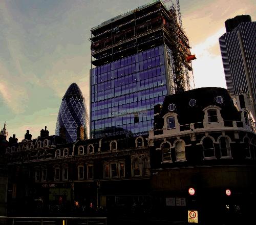 The Girkin - Dubbed the girkin for its shape,this building gives a sharp contrast to the architecture of London,photo by Victor Mavedzenge.Stock Available