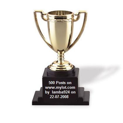 Trophy for lamba924 - congrats for reaching 500 posts~